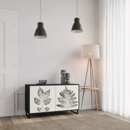 Credenza LEAFY STAMPS a 2 ante con finitura nera