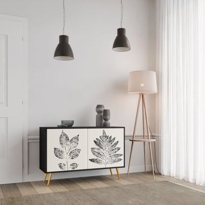 Credenza LEAFY STAMPS a 2 ante con finitura nera