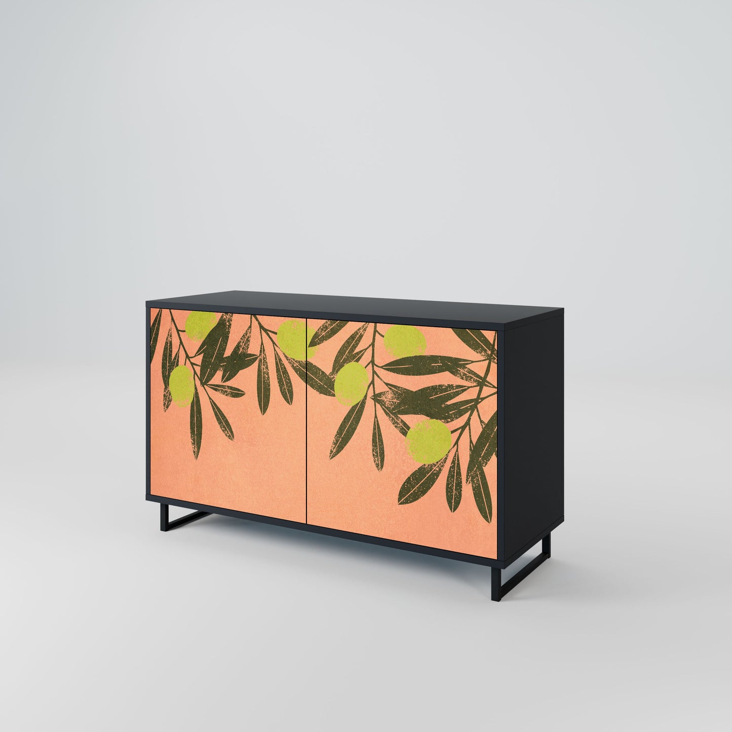 Credenza a 2 ante JUICY OLIVES in finitura nera