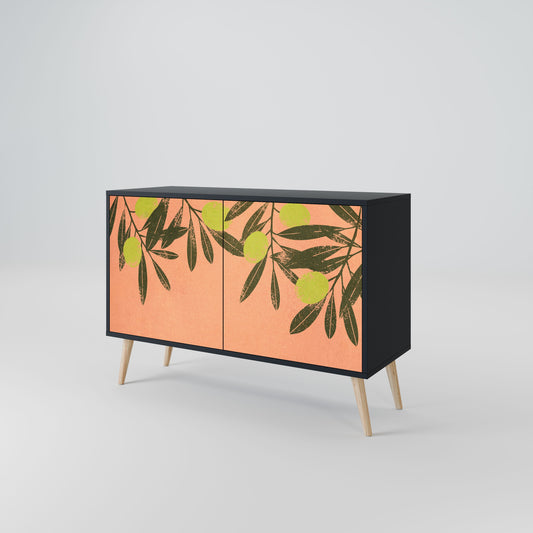 Credenza a 2 ante JUICY OLIVES in finitura nera