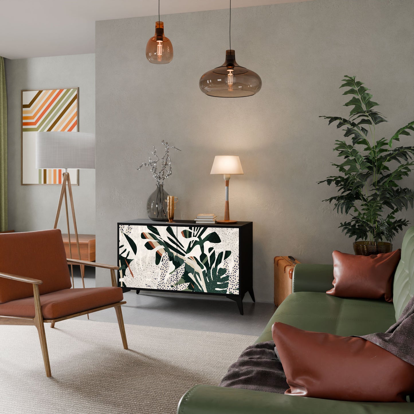 Credenza VERDURE FORMATION a 2 ante in finitura nera
