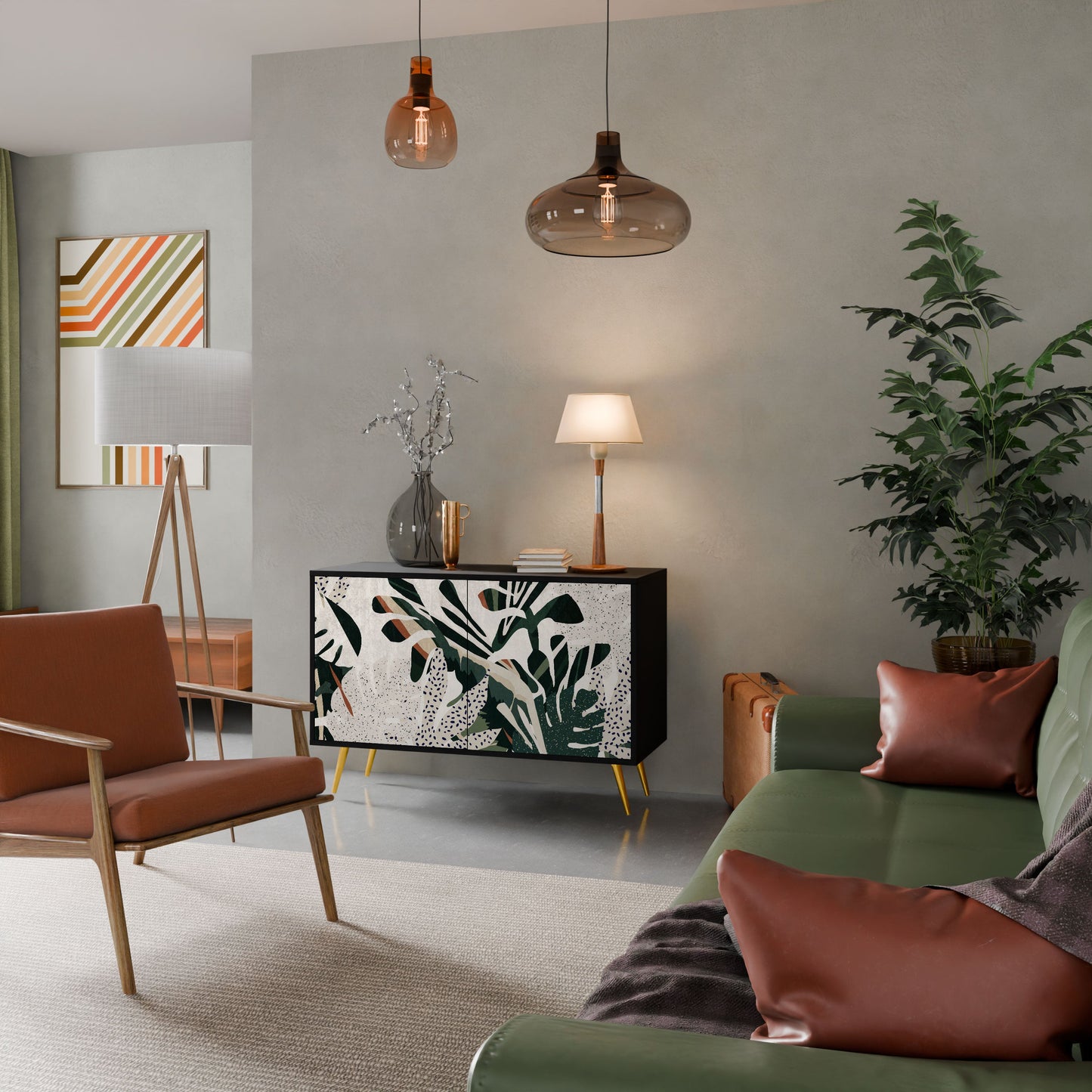 Credenza VERDURE FORMATION a 2 ante in finitura nera