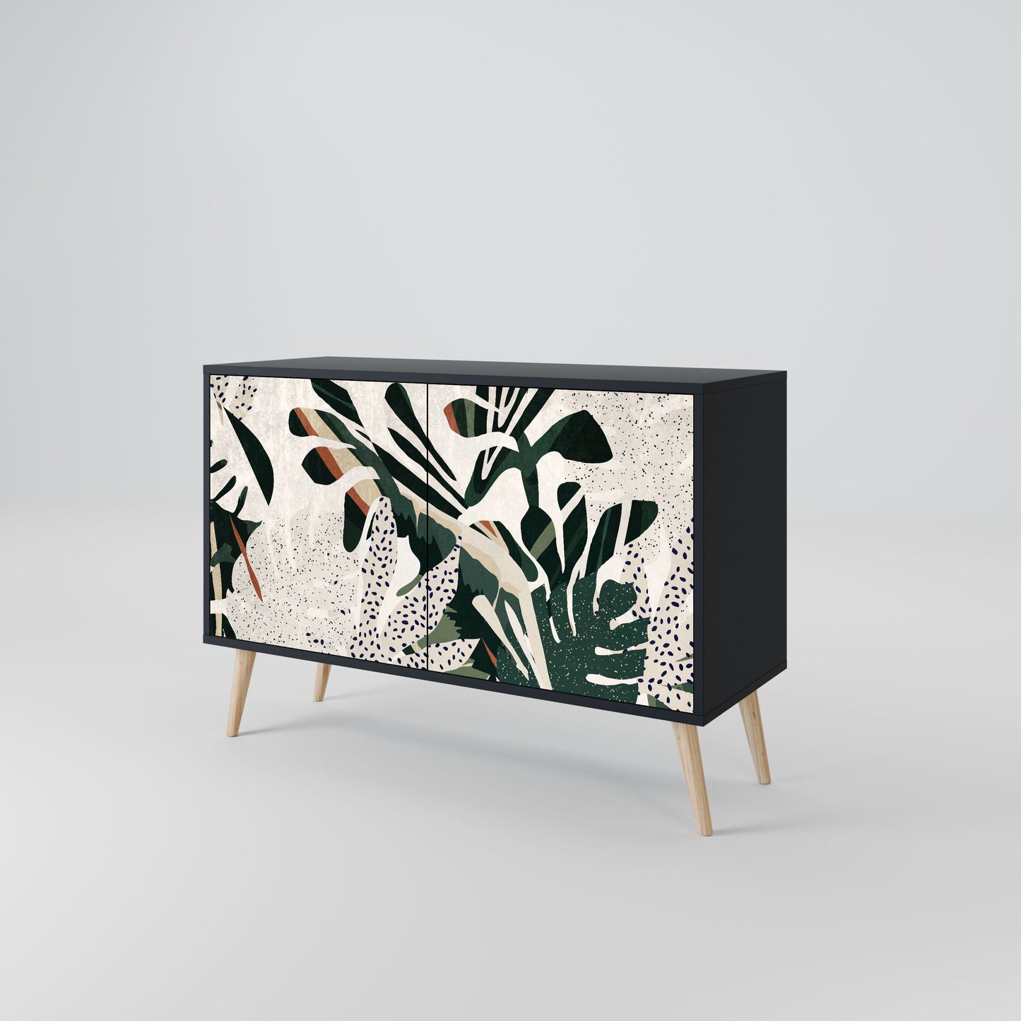 Credenza VERDURE FORMATION a 2 ante in finitura nera