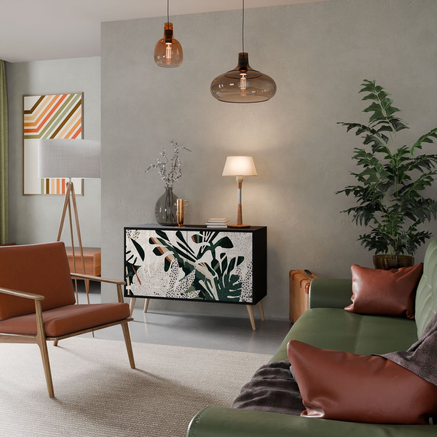 Credenza VERDURE FORMATION a 2 ante in finitura nera