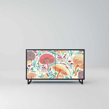 Credenza FUNGUS FANTASY a 2 ante in finitura nera