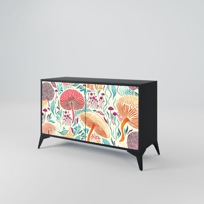 Credenza FUNGUS FANTASY a 2 ante in finitura nera
