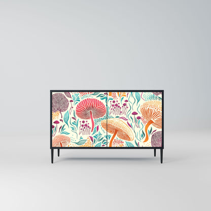 Credenza FUNGUS FANTASY a 2 ante in finitura nera
