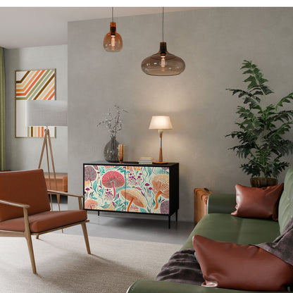 Credenza FUNGUS FANTASY a 2 ante in finitura nera