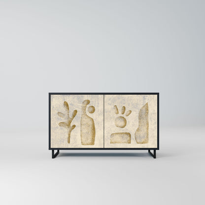 Credenza a 2 ante SAND SCULPTURES in finitura nera