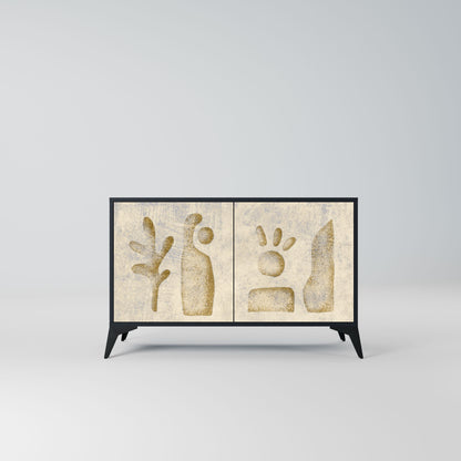 Credenza a 2 ante SAND SCULPTURES in finitura nera