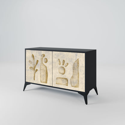 Credenza a 2 ante SAND SCULPTURES in finitura nera