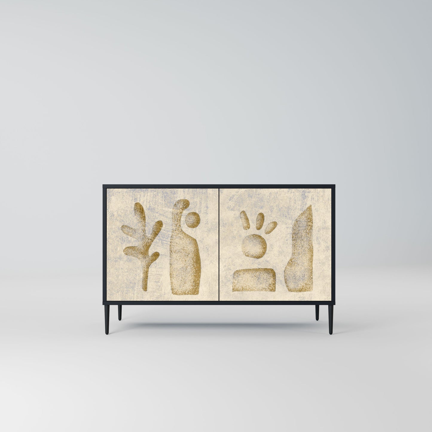 Credenza a 2 ante SAND SCULPTURES in finitura nera
