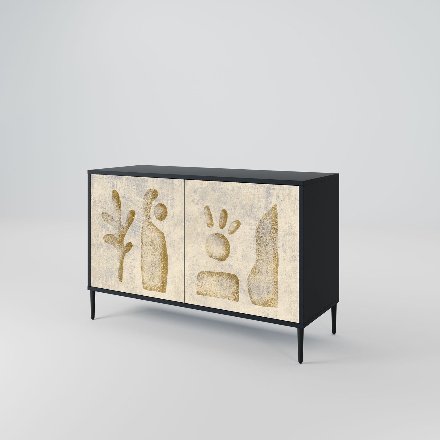 Credenza a 2 ante SAND SCULPTURES in finitura nera