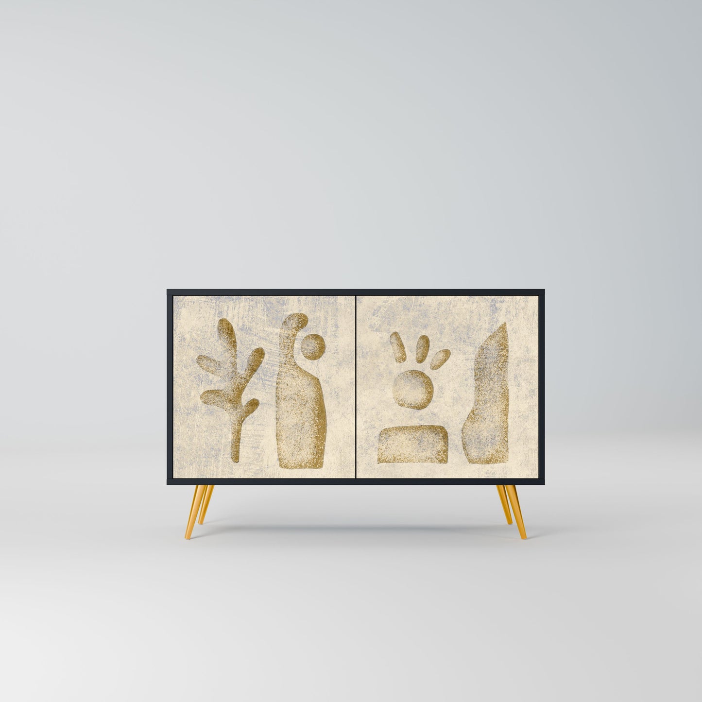 Credenza a 2 ante SAND SCULPTURES in finitura nera