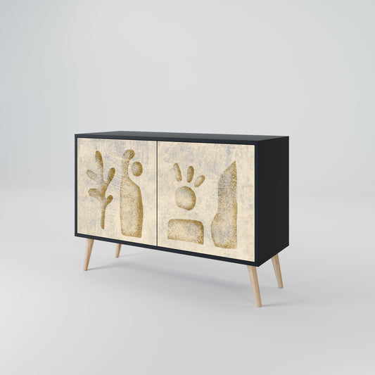 Credenza a 2 ante SAND SCULPTURES in finitura nera