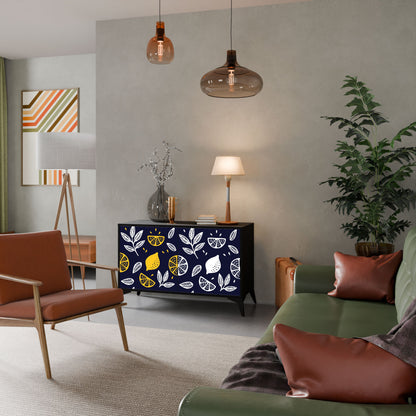 Credenza a 2 ante CITRUS BLACK AND WHITE in finitura nera