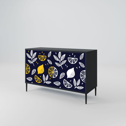 Credenza a 2 ante CITRUS BLACK AND WHITE in finitura nera