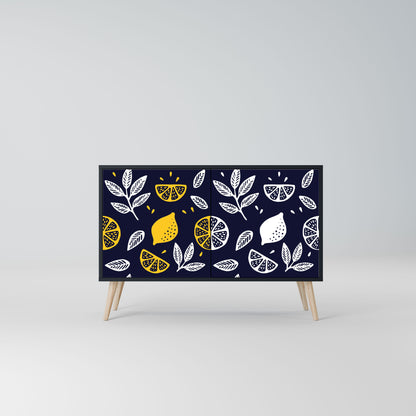 Credenza a 2 ante CITRUS BLACK AND WHITE in finitura nera
