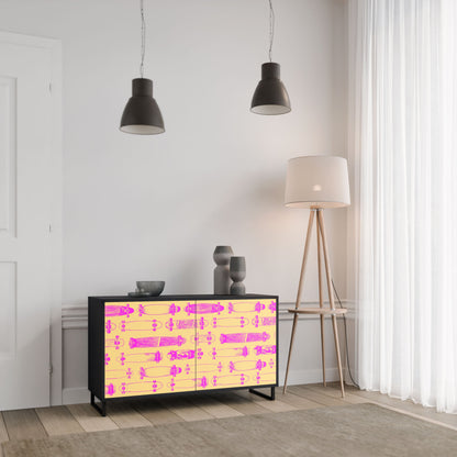 Credenza SKATEBOARD ARTISTRY a 2 ante con finitura nera
