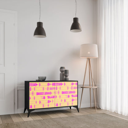 Credenza SKATEBOARD ARTISTRY a 2 ante con finitura nera