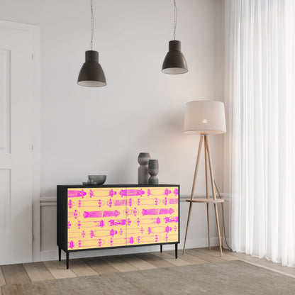 Credenza SKATEBOARD ARTISTRY a 2 ante con finitura nera