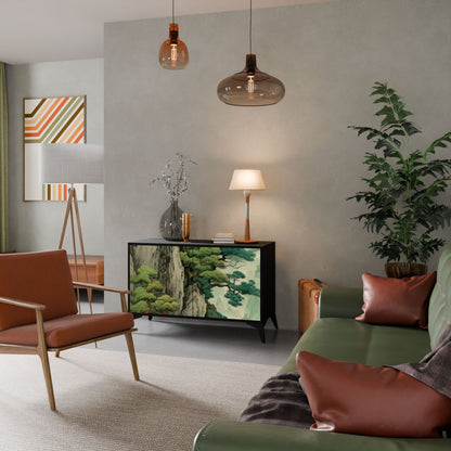Credenza a 2 ante VERDURE ABYSS in finitura nera