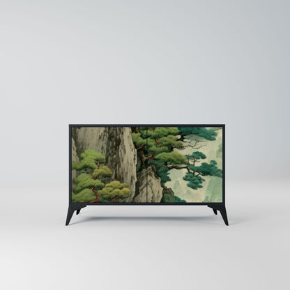 Credenza a 2 ante VERDURE ABYSS in finitura nera