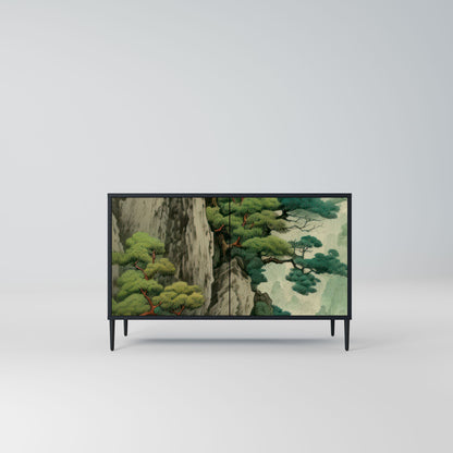 Credenza a 2 ante VERDURE ABYSS in finitura nera