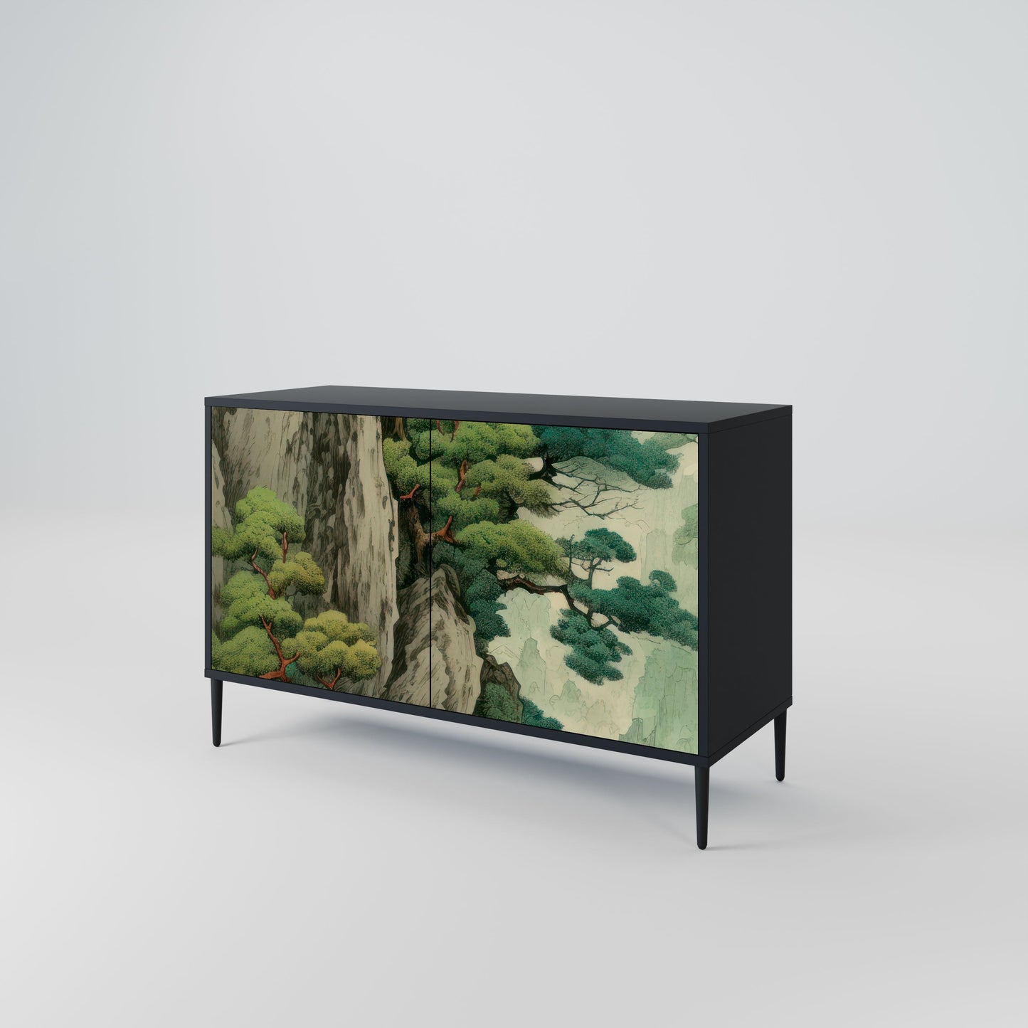 Credenza a 2 ante VERDURE ABYSS in finitura nera