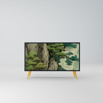 Credenza a 2 ante VERDURE ABYSS in finitura nera