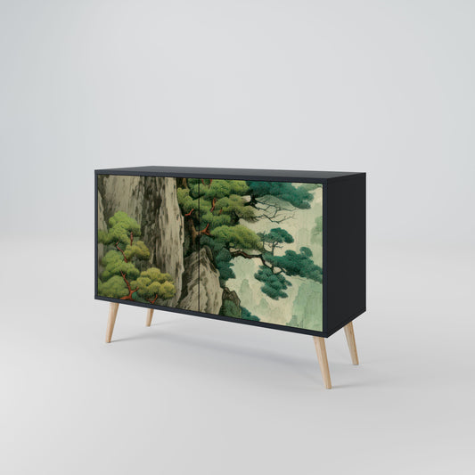 Credenza a 2 ante VERDURE ABYSS in finitura nera