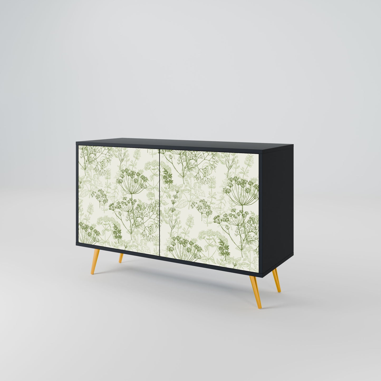 Credenza a 2 ante FENNEL BALDACHIN in finitura nera