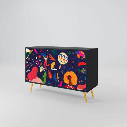 Credenza a 2 ante FESTIVE PLEASURES in finitura nera