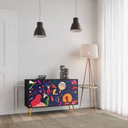 Credenza a 2 ante FESTIVE PLEASURES in finitura nera