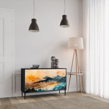 Credenza a 2 ante OMINOUS MOUNTAINS in finitura nera