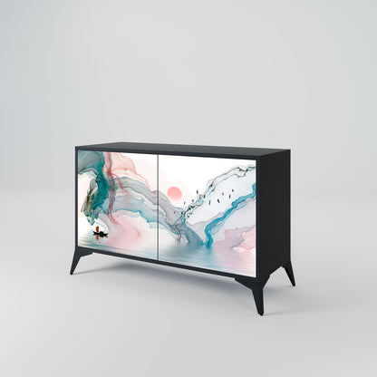 Credenza VELVET CROSSING a 2 ante in finitura nera