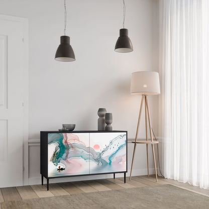 Credenza VELVET CROSSING a 2 ante in finitura nera