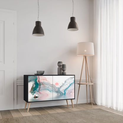 Credenza VELVET CROSSING a 2 ante in finitura nera