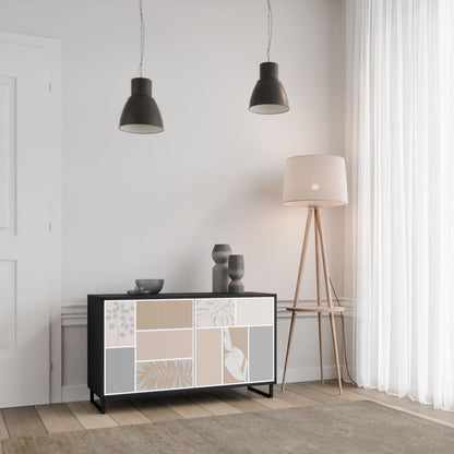 Credenza TROPICAL SHAPES a 2 ante in finitura nera
