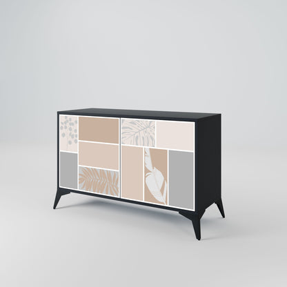 Credenza TROPICAL SHAPES a 2 ante in finitura nera