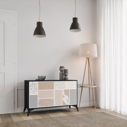 Credenza TROPICAL SHAPES a 2 ante in finitura nera