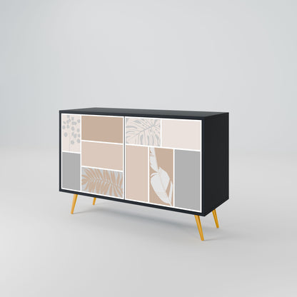 Credenza TROPICAL SHAPES a 2 ante in finitura nera