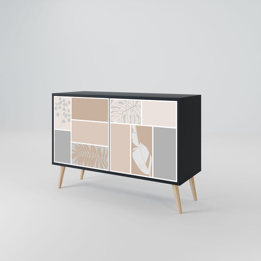 Credenza TROPICAL SHAPES a 2 ante in finitura nera