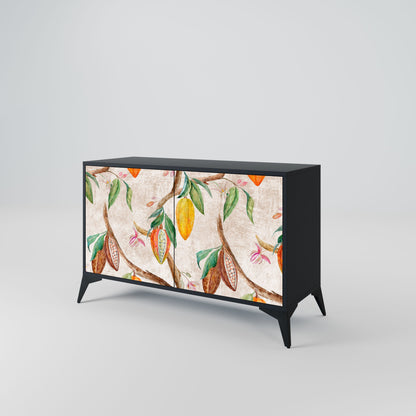 Credenza a 2 ante COCOA FRUITS in finitura nera