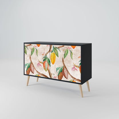 Credenza a 2 ante COCOA FRUITS in finitura nera