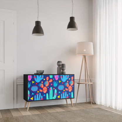 CACTUS VIBES 2-Door Sideboard in Black Finish