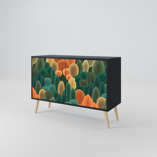 Credenza AUTUMN KALEIDOSCOPE a 2 ante in finitura nera