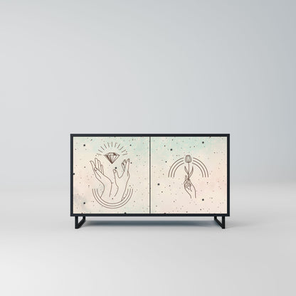 Credenza DELICATE BEAUTY a 2 ante in finitura nera