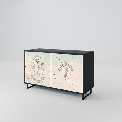 Credenza DELICATE BEAUTY a 2 ante in finitura nera