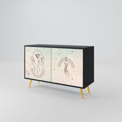Credenza DELICATE BEAUTY a 2 ante in finitura nera